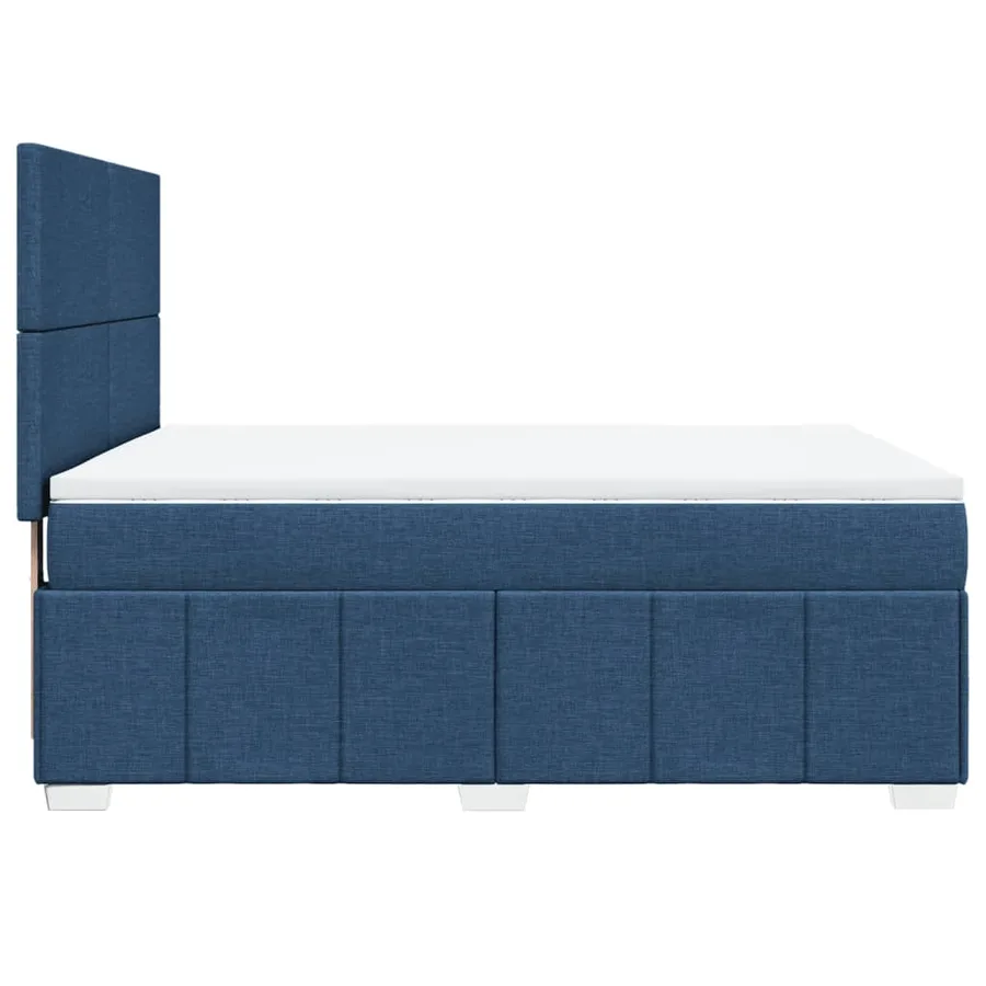 Sommier à lattes de lit avec matelas Bleu 140x200 cm Tissu - 5