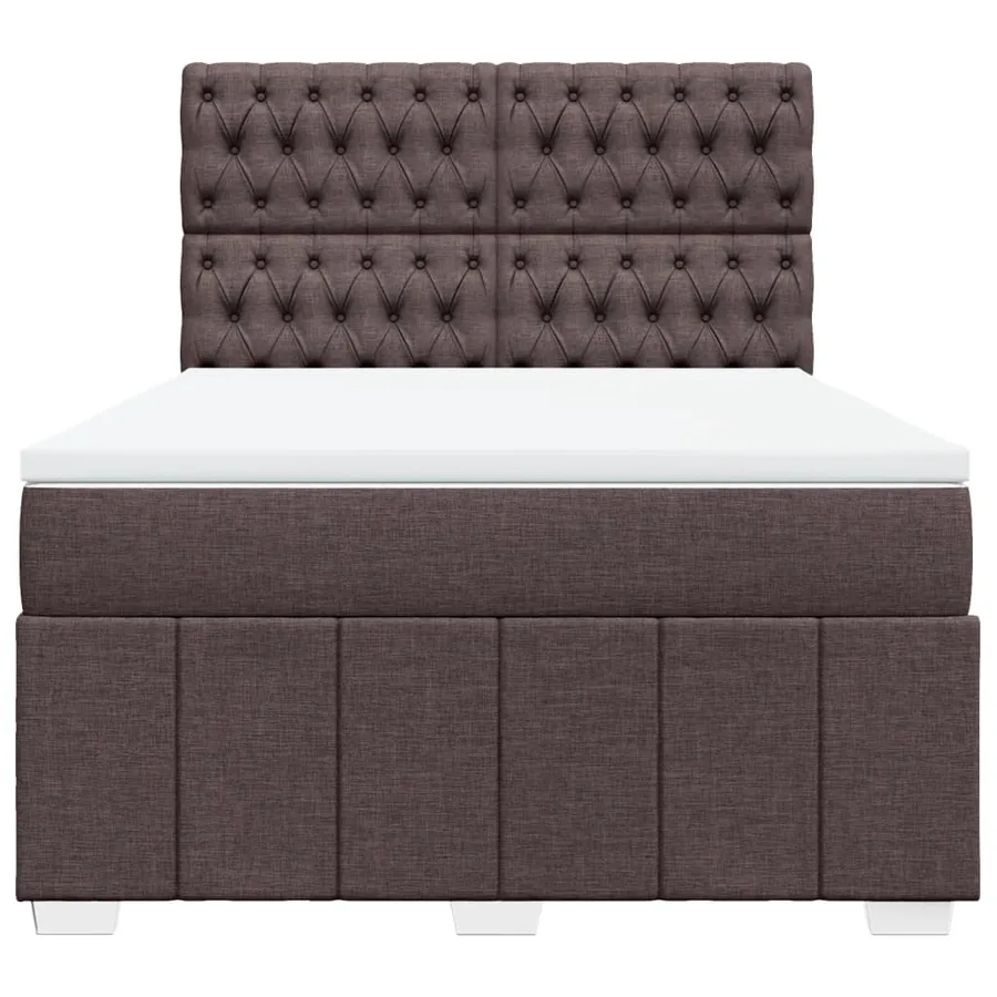 Sommier à lattes de lit avec matelas Marron foncé 140x190 cm - 4