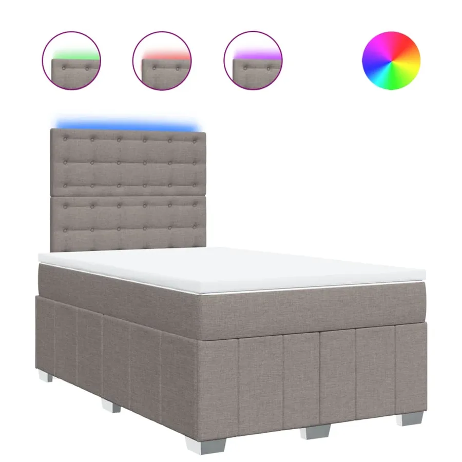 Sommier à lattes de lit avec matelas Taupe 120x200 cm Tissu - 2