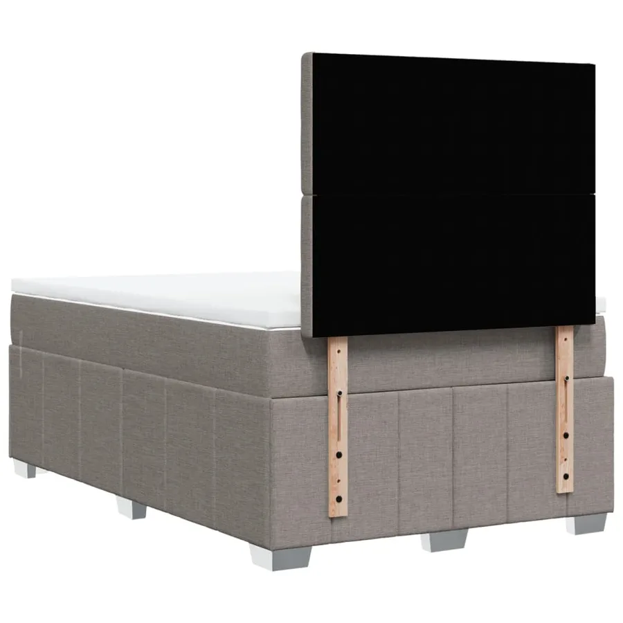 Sommier à lattes de lit avec matelas Taupe 120x200 cm Tissu - 8