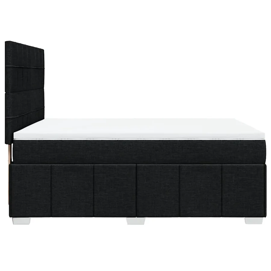 Sommier à lattes de lit avec matelas Noir 140x200 cm Tissu - 7