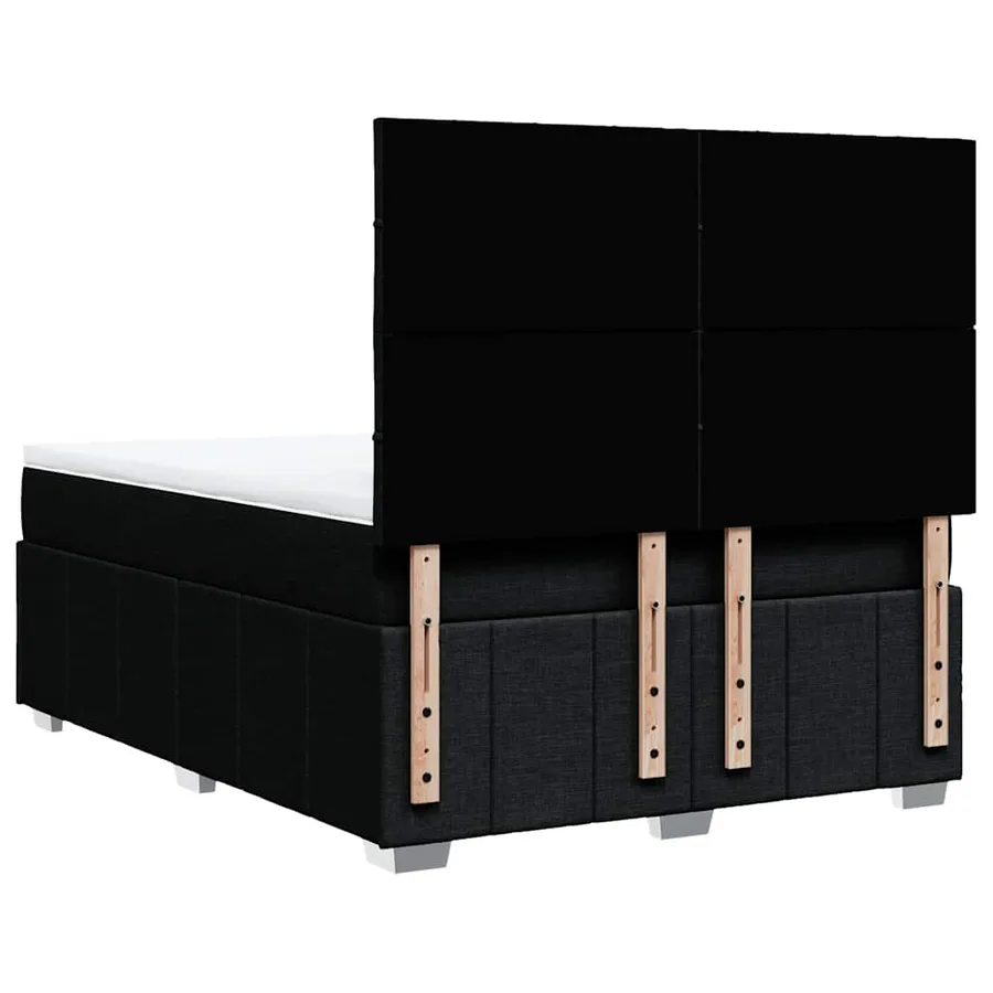 Sommier à lattes de lit avec matelas Noir 140x200 cm Tissu - 8