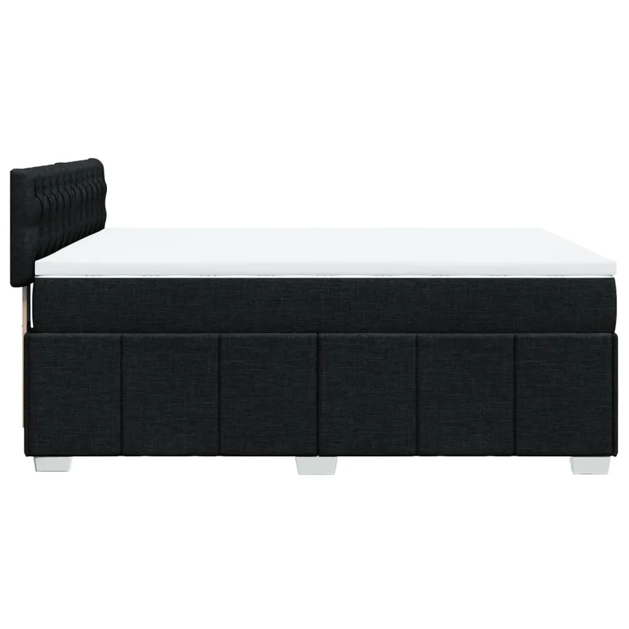 Sommier à lattes de lit avec matelas Noir 140x200 cm Tissu - 7