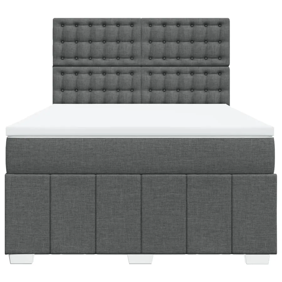 Sommier à lattes de lit avec matelas Gris foncé 140x190cm Tissu - 4