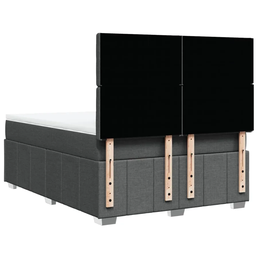Sommier à lattes de lit avec matelas Gris foncé 140x190cm Tissu - 6
