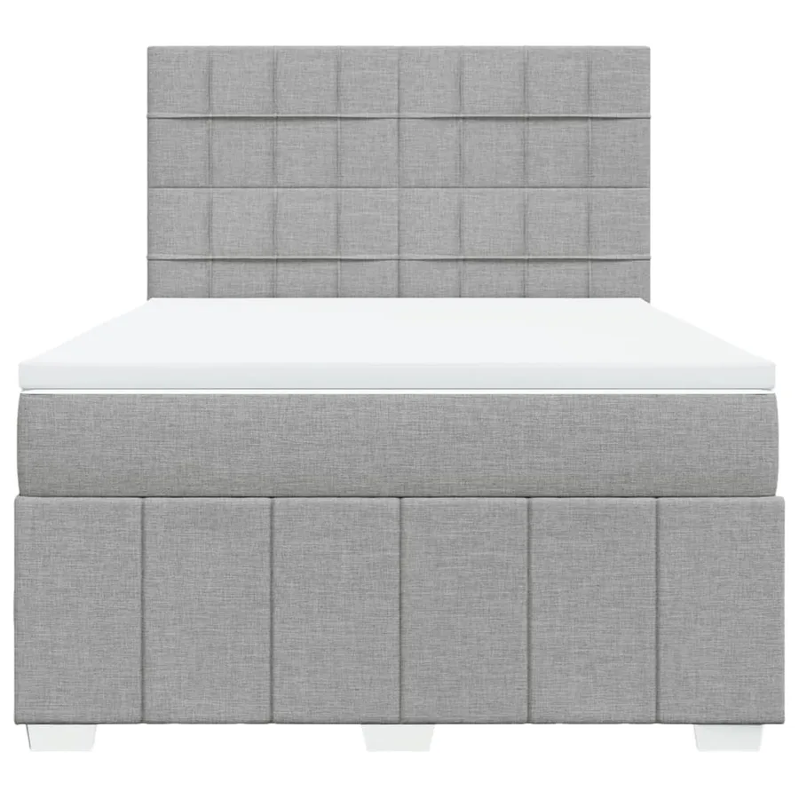 Sommier à lattes de lit avec matelas Gris clair 140x200cm Tissu - 6