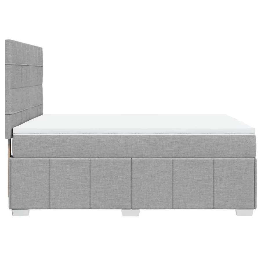 Sommier à lattes de lit avec matelas Gris clair 140x200cm Tissu - 7