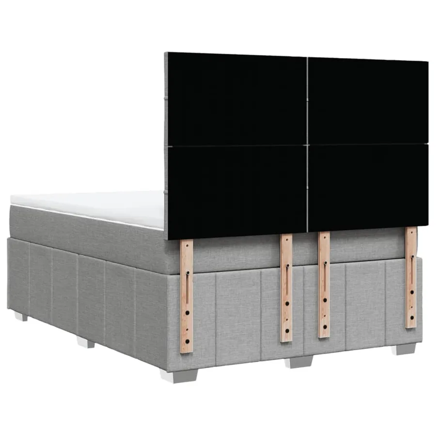 Sommier à lattes de lit avec matelas Gris clair 140x200cm Tissu - 8
