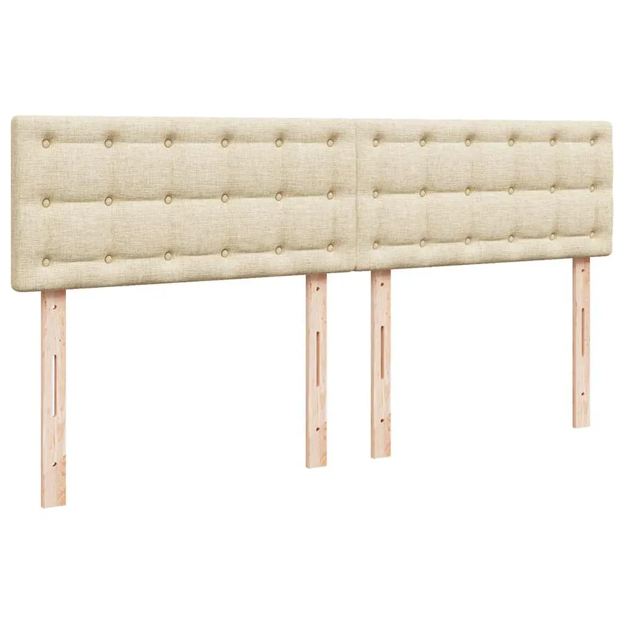 Sommier à lattes de lit avec matelas Crème 200x200 cm Tissu - 12