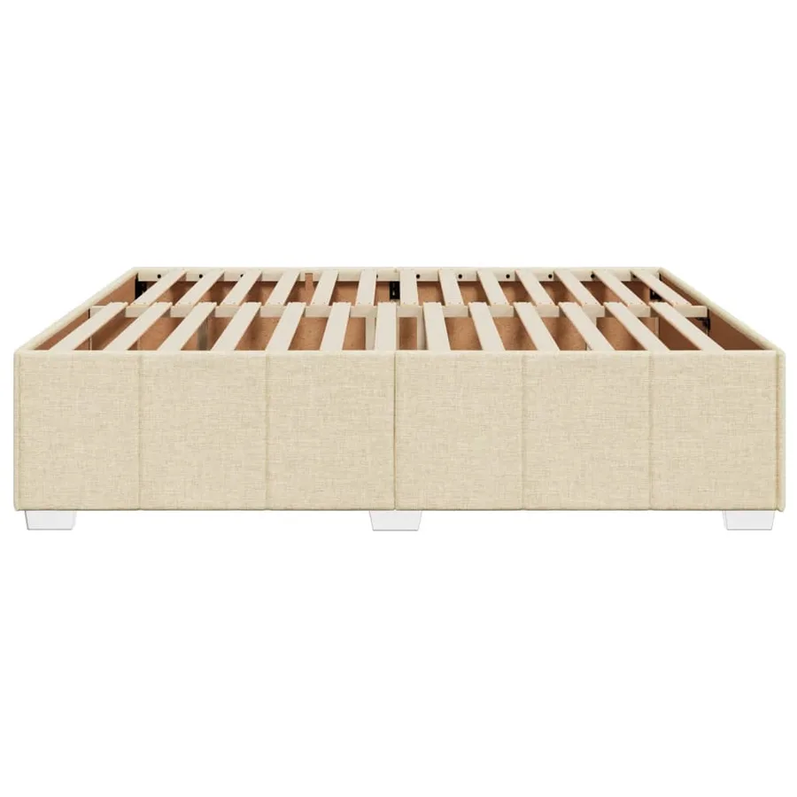 Cadre de lit sans matelas crème 200x200 cm tissu - 5