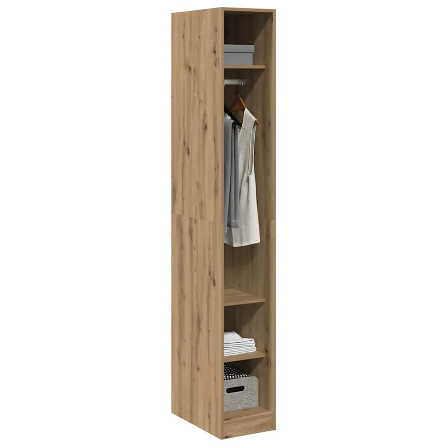 Garde-robe chêne artisanal 30x50x200 cm bois d'ingénierie - 3