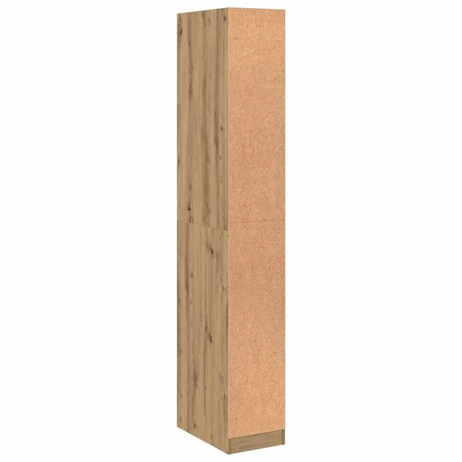 Garde-robe chêne artisanal 30x50x200 cm bois d'ingénierie - 6