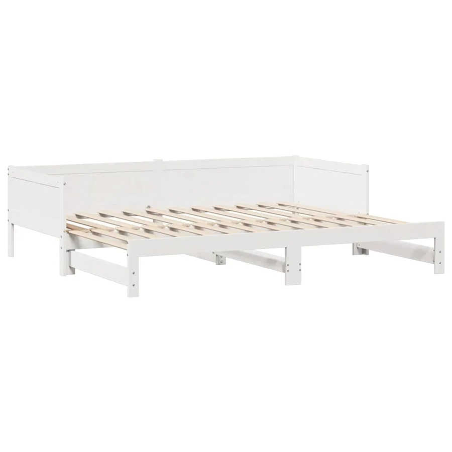 Lit de jour avec gigogne et tiroirs sans matelas blanc 90x190cm - 5