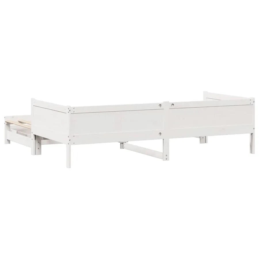 Lit de jour avec gigogne et tiroirs sans matelas blanc 90x190cm - 7