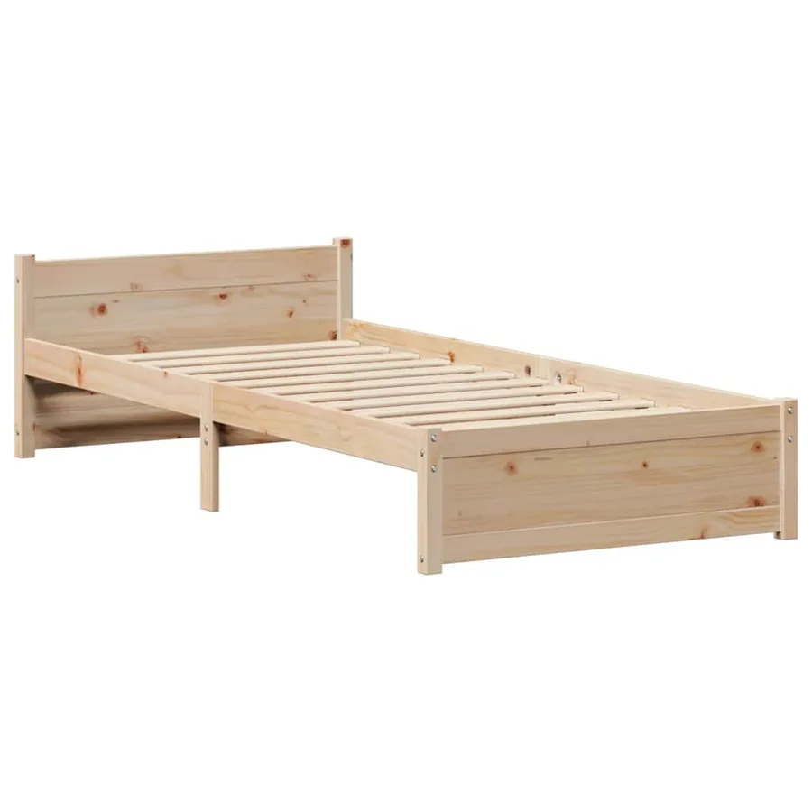 Cadre de lit sans matelas 100x200 cm bois massif de pin - 5