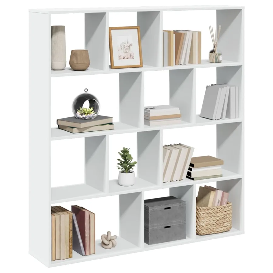 Bibliothèque blanc 132x29x141,5 cm bois d'ingénierie - 4