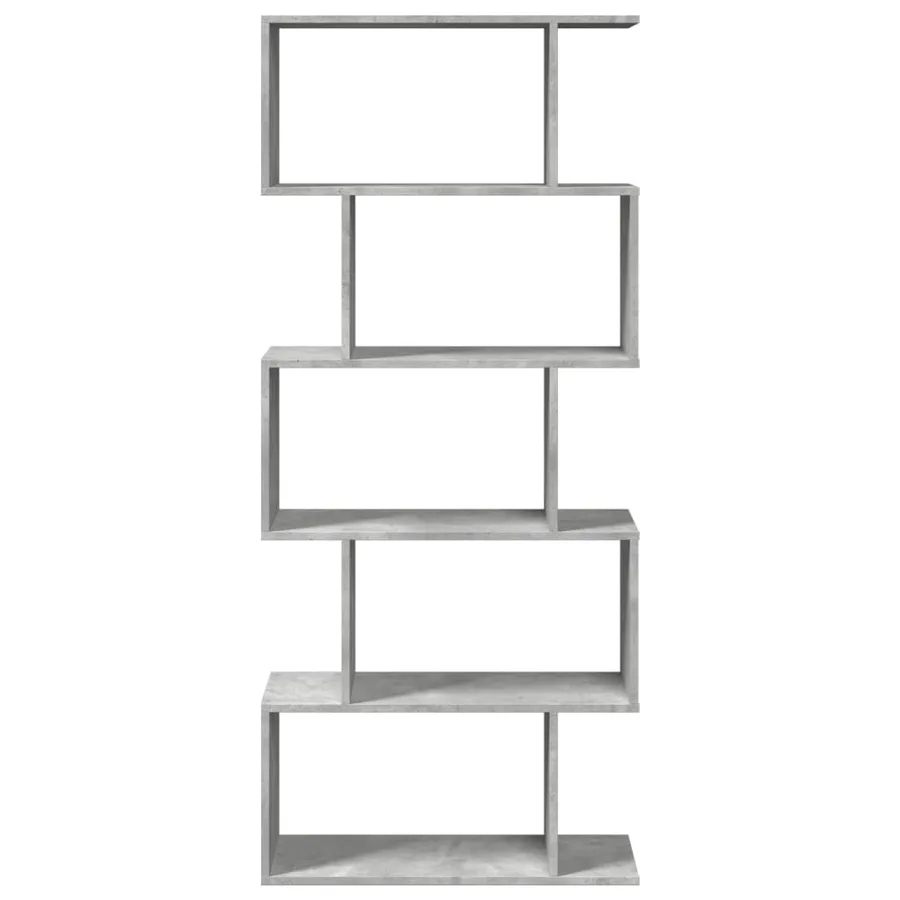 Étagère séparatrice de pièce à 5 niveaux gris béton 70x24x161cm - 5