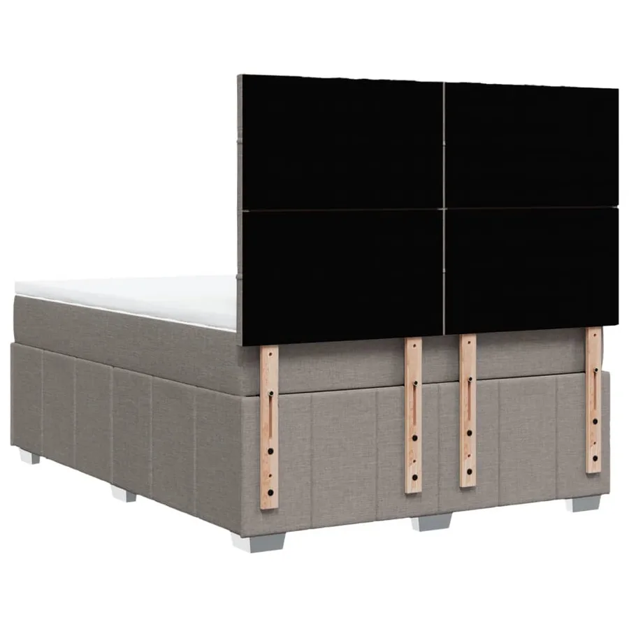 Sommier à lattes de lit avec matelas Taupe 140x190 cm Tissu - 6