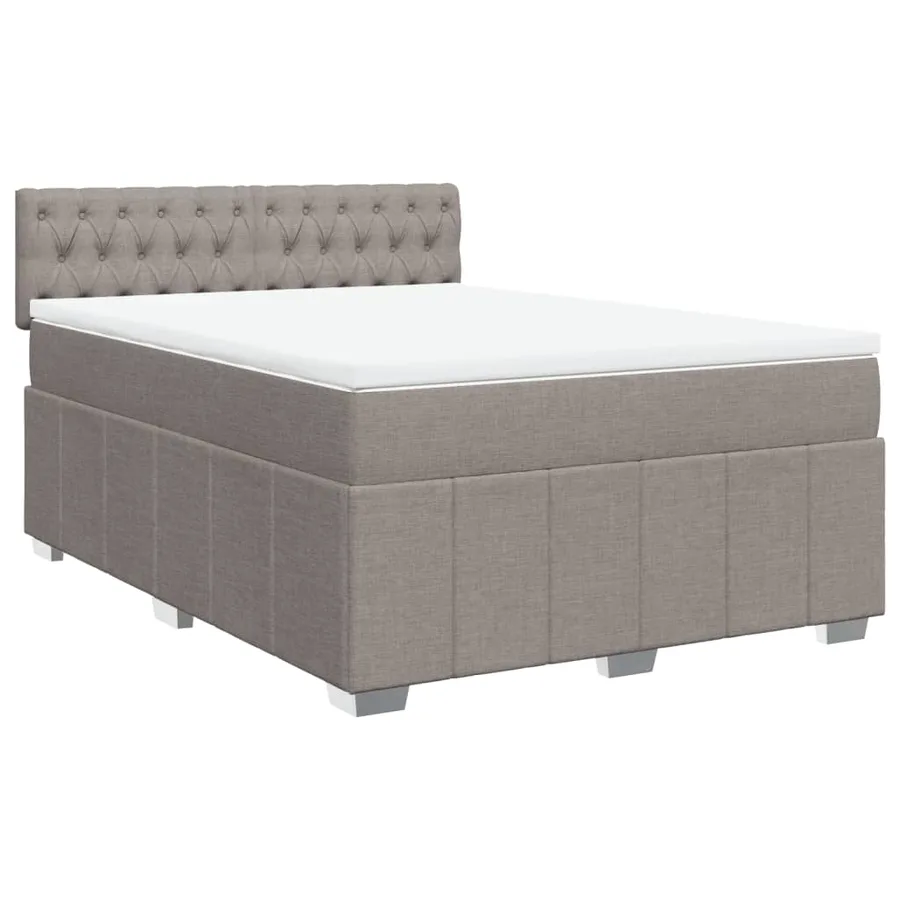 Sommier à lattes de lit avec matelas Taupe 140x200 cm Tissu - 2