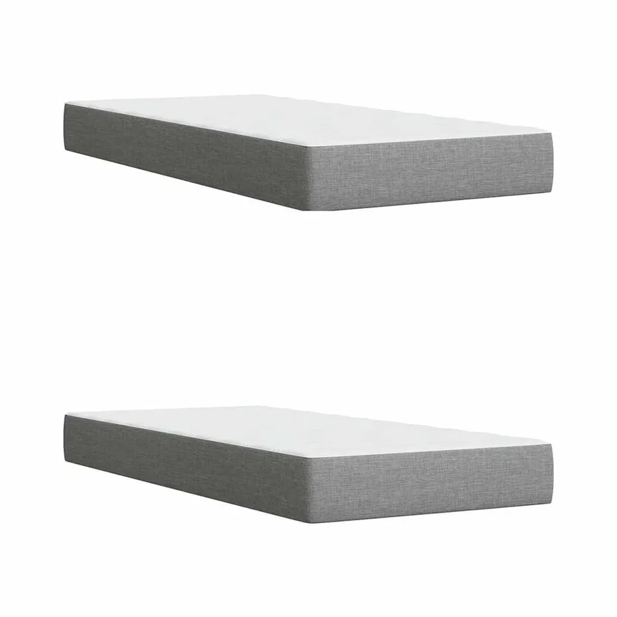 Sommier à lattes de lit avec matelas Gris clair 200x200cm Tissu - 10