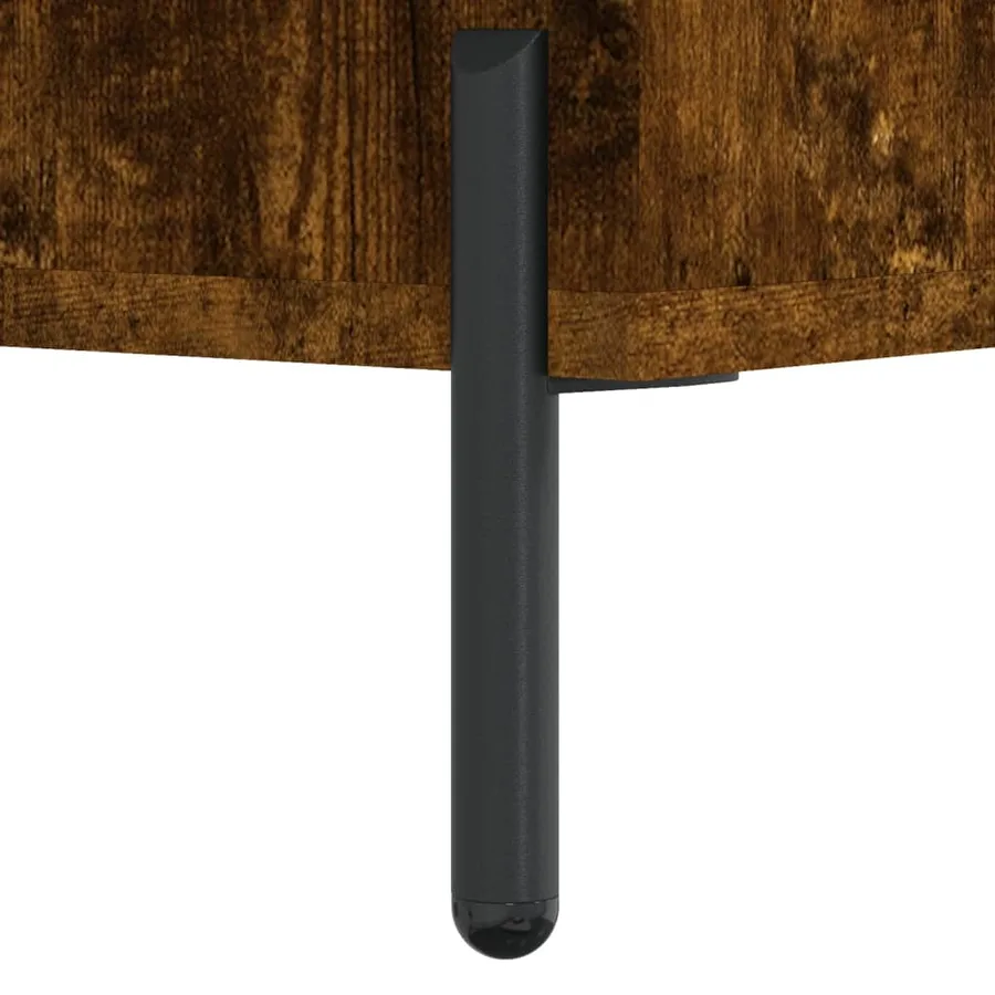 Buffet chêne fumé 69,5x34x90 cm bois d'ingénierie - 10