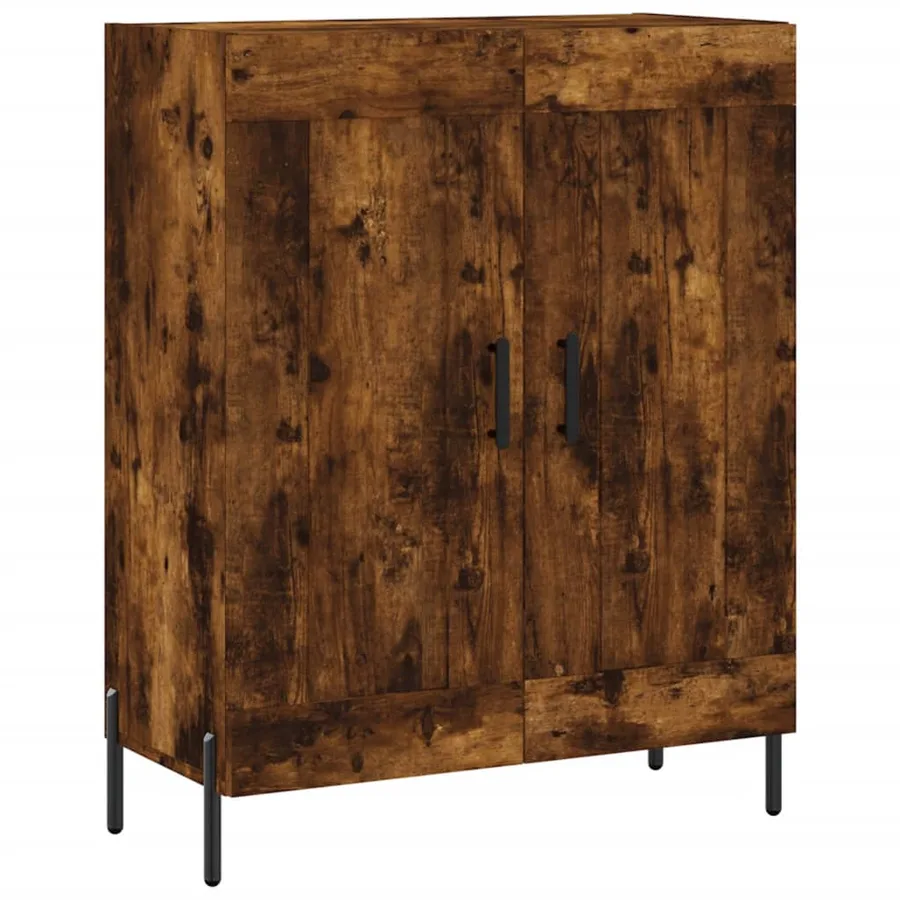 Buffet chêne fumé 69,5x34x90 cm bois d'ingénierie - 2
