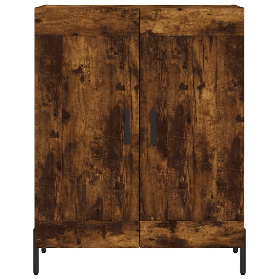 Buffet chêne fumé 69,5x34x90 cm bois d'ingénierie - 5
