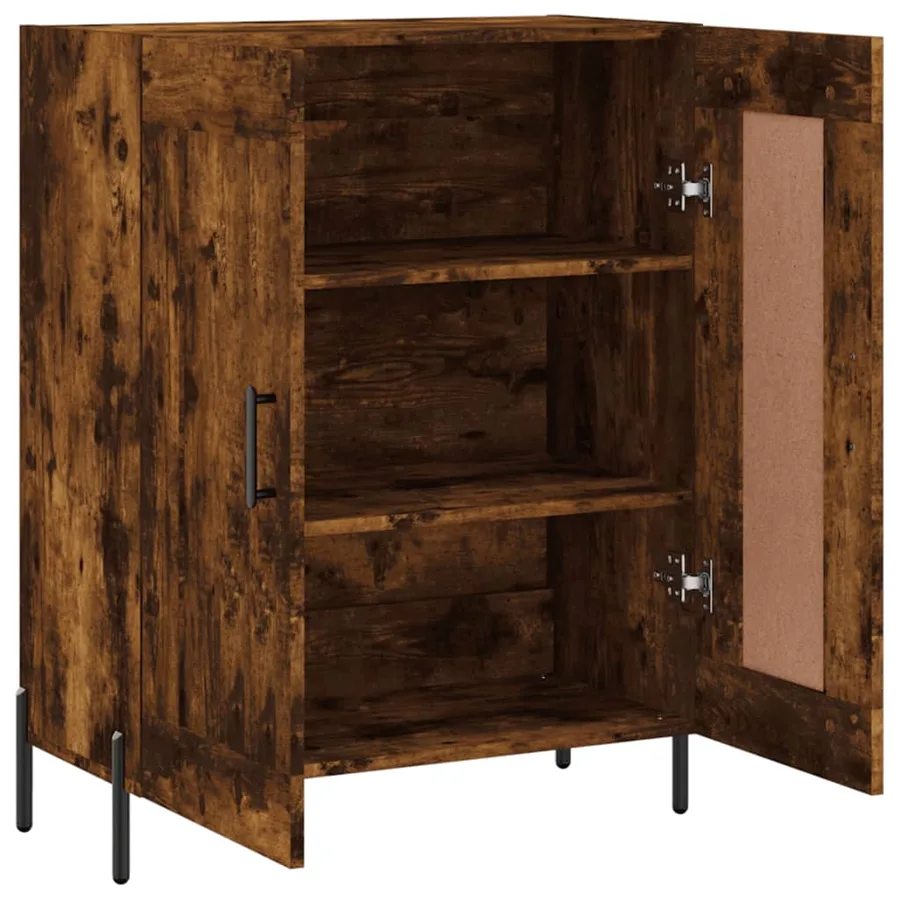 Buffet chêne fumé 69,5x34x90 cm bois d'ingénierie - 6