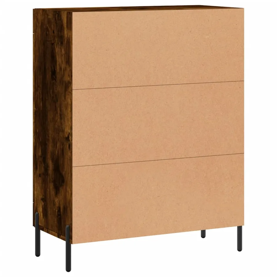 Buffet chêne fumé 69,5x34x90 cm bois d'ingénierie - 8