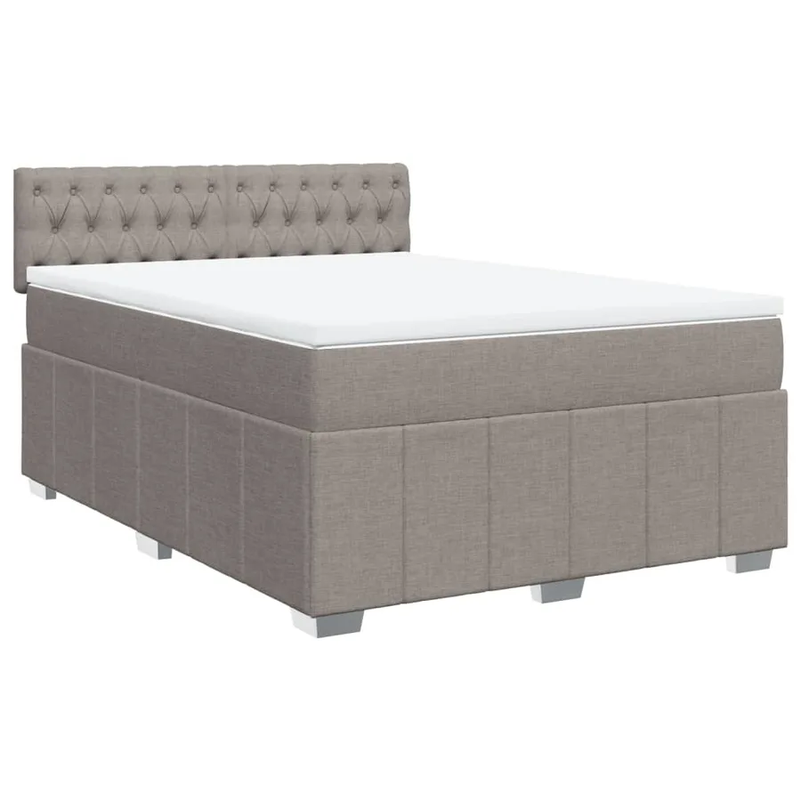 Sommier à lattes de lit avec matelas Taupe 140x200 cm Tissu - 3