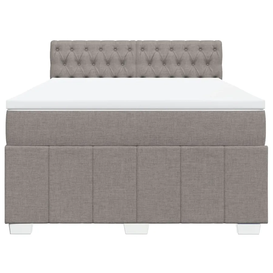 Sommier à lattes de lit avec matelas Taupe 140x200 cm Tissu - 6