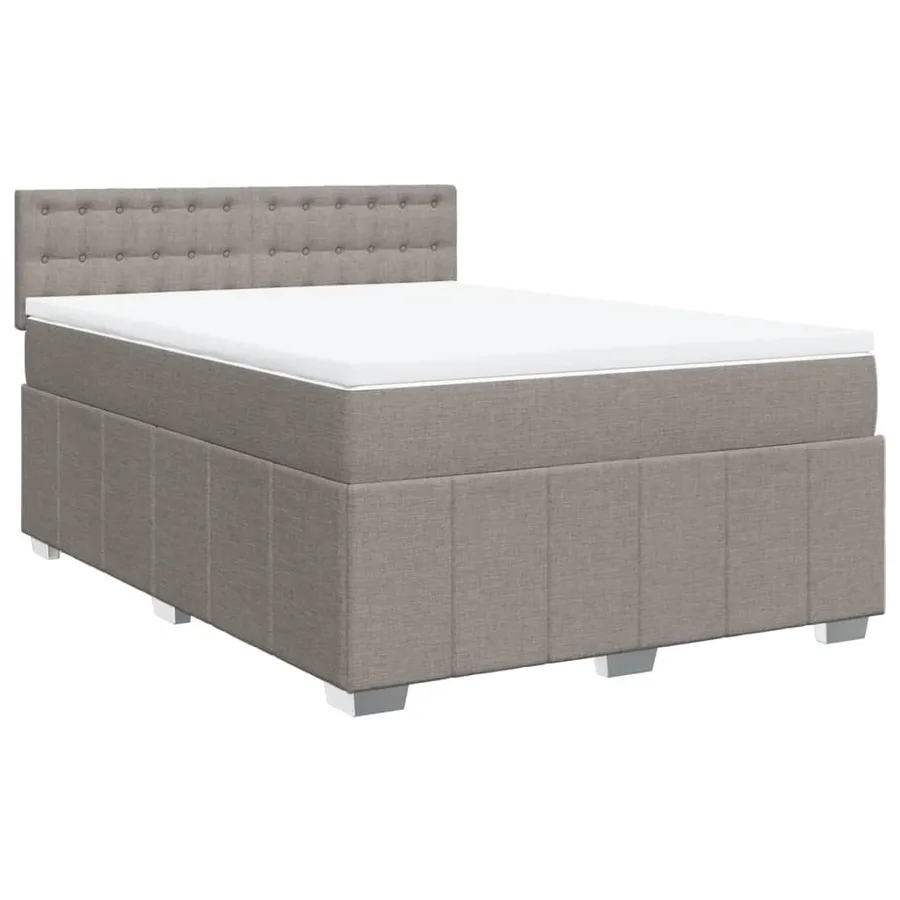Sommier à lattes de lit avec matelas Taupe 140x200 cm Tissu - 3