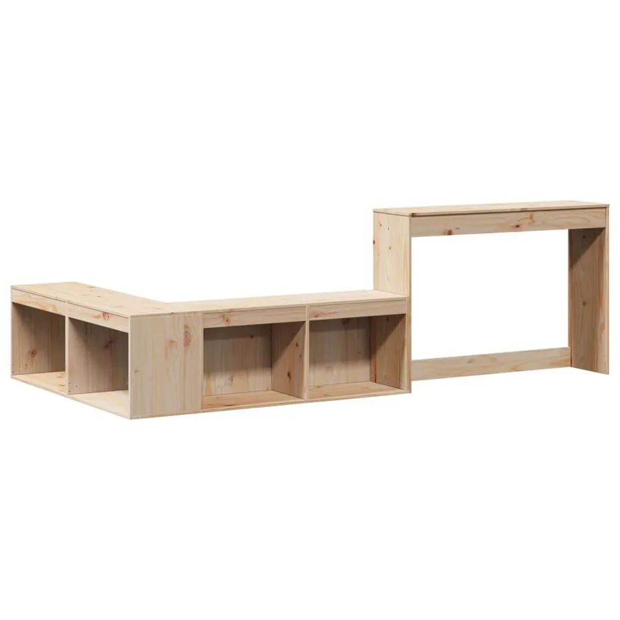 Table de chevet avec bureau 222x107x75 cm bois de pin massif - 3
