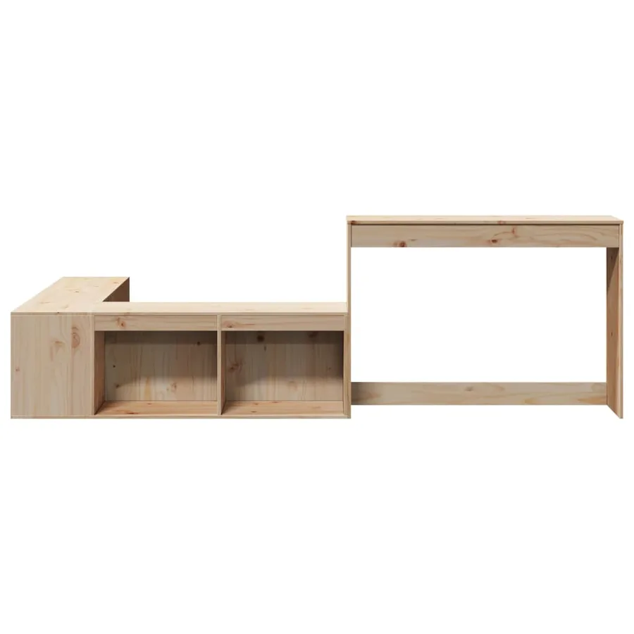 Table de chevet avec bureau 222x107x75 cm bois de pin massif - 4