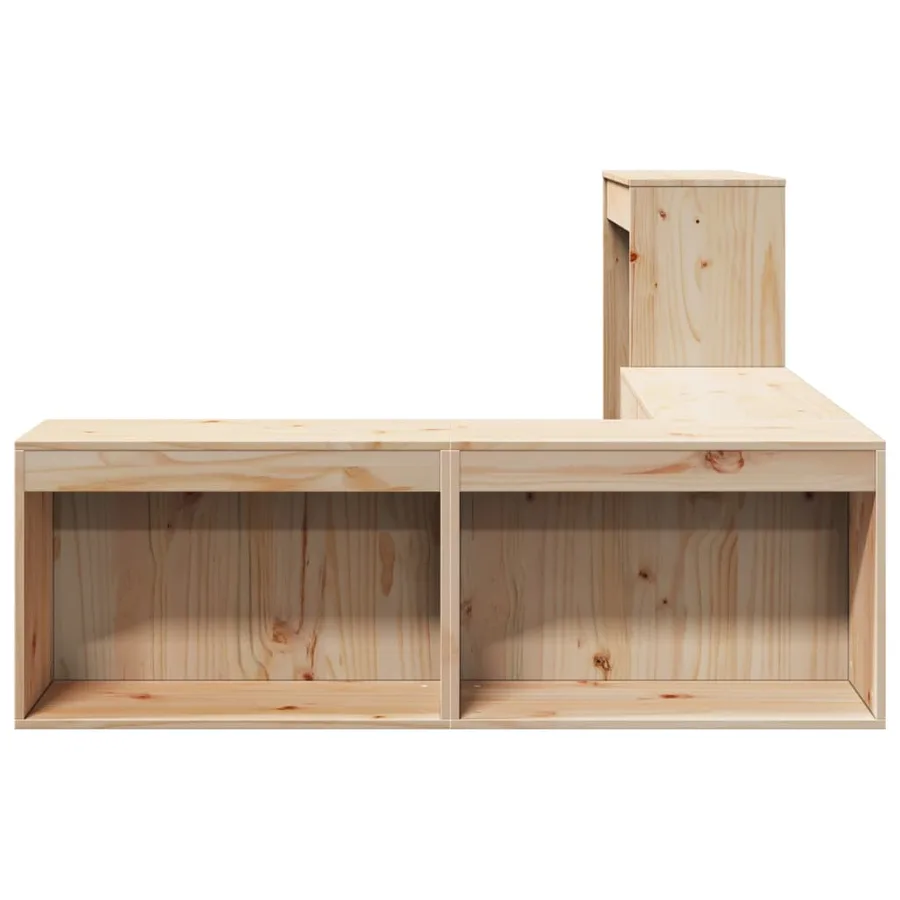 Table de chevet avec bureau 222x107x75 cm bois de pin massif - 5