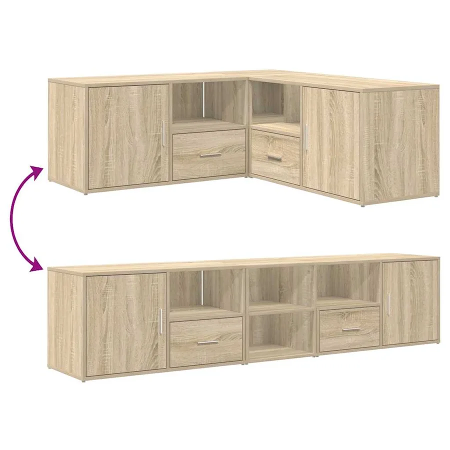 Armoire d'angle chêne sonoma 200x40x45 cm bois d’ingénierie - 12