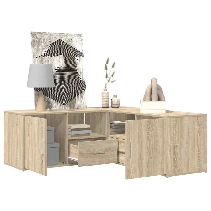 Armoire d'angle chêne sonoma 200x40x45 cm bois d’ingénierie - 4