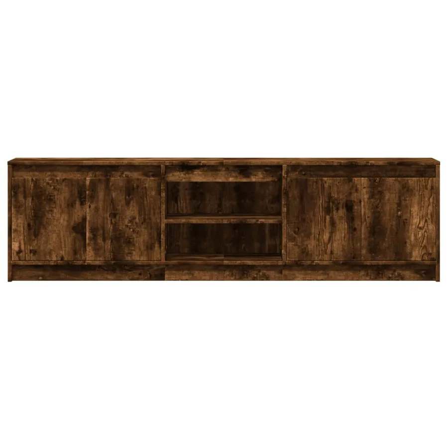 Meuble TV avec LED chêne fumé 180x34x50 cm bois d'ingénierie - 6