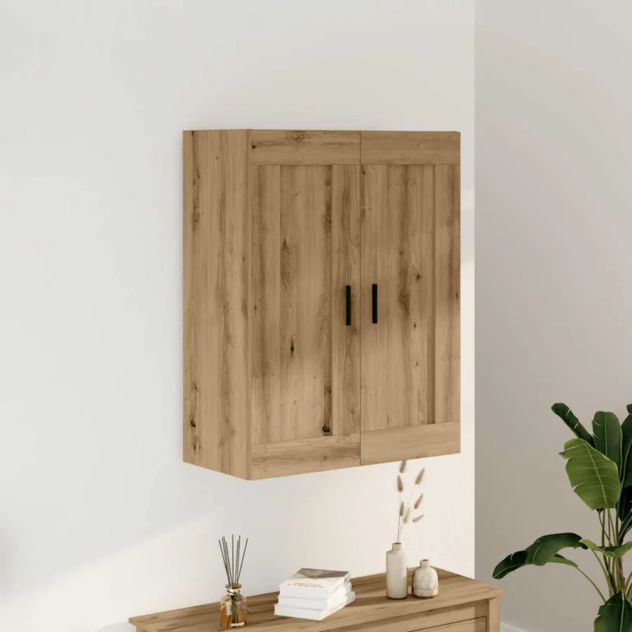 Armoire murale chêne artisanal 69,5x34x90 cm bois d'ingénierie