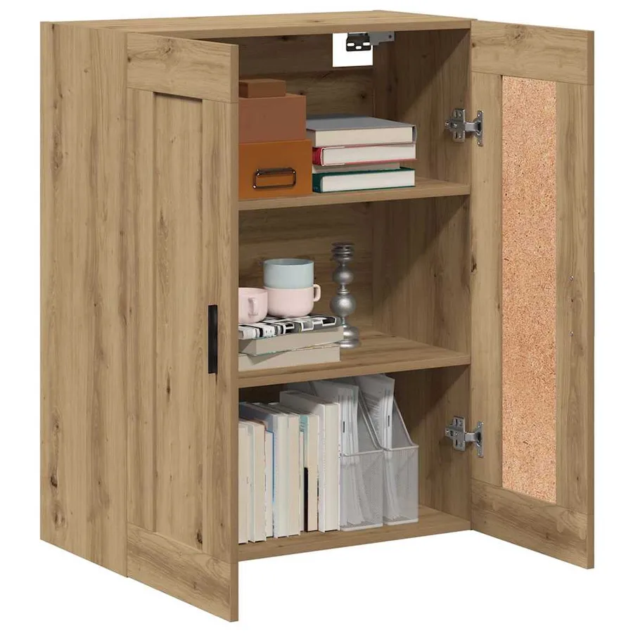 Armoire murale chêne artisanal 69,5x34x90 cm bois d'ingénierie - 3