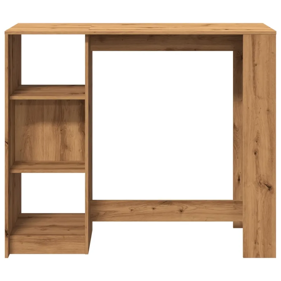 Table de bar avec étagère chêne artisanal bois d'ingénierie - 4