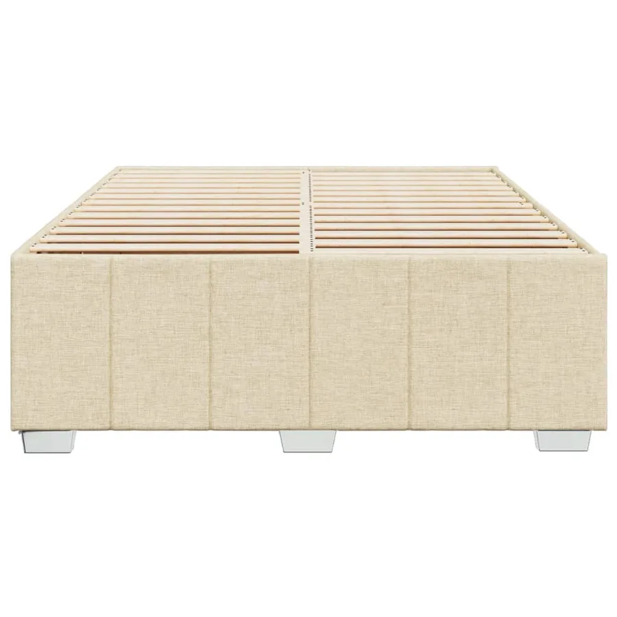 Cadre de lit sans matelas crème 140x200 cm tissu - 4
