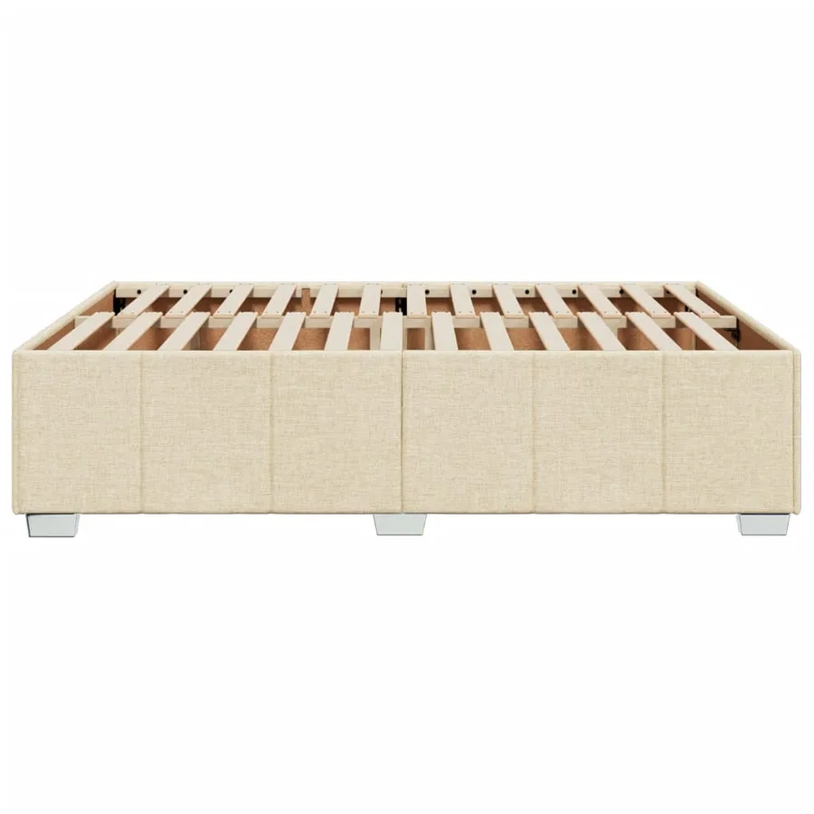 Cadre de lit sans matelas crème 140x200 cm tissu - 5