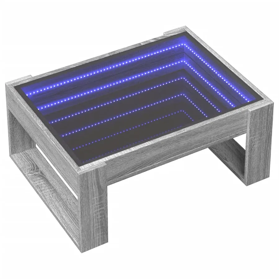 Table basse avec LED infini sonoma gris 70x53x30 cm - 3