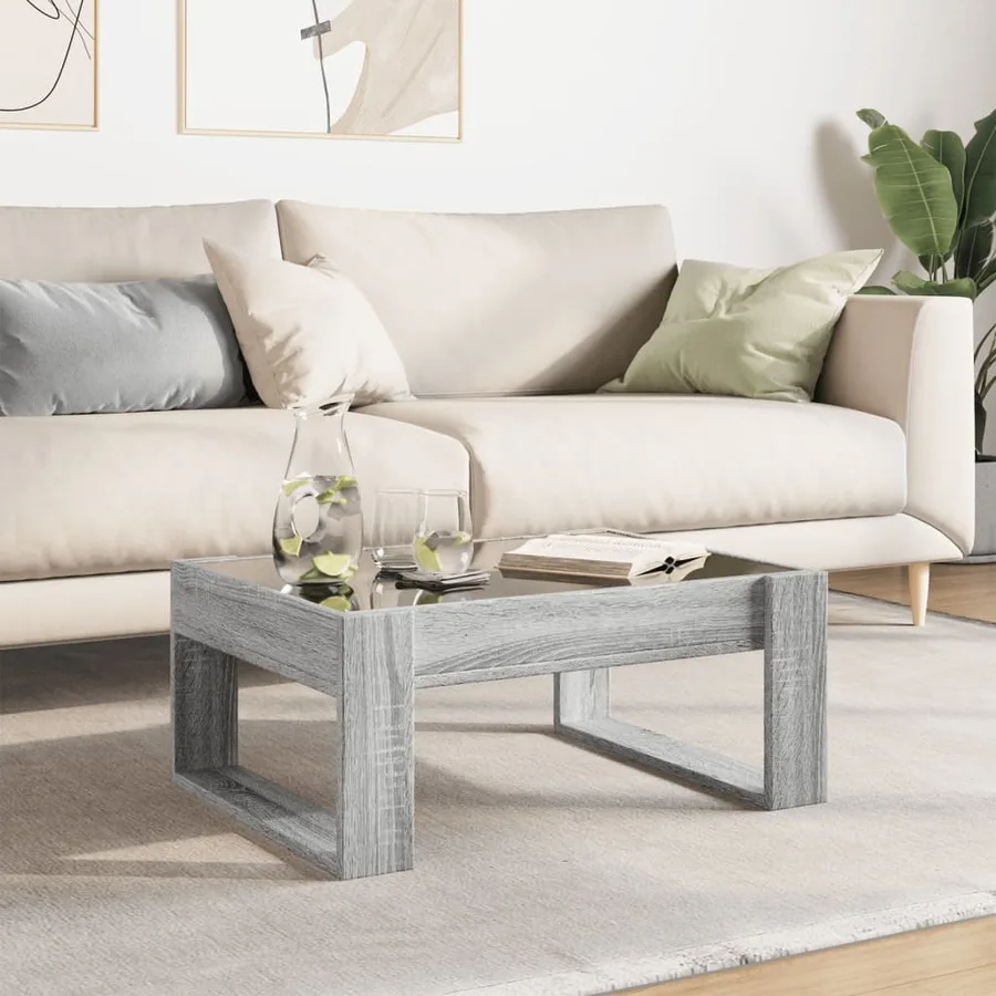Table basse avec LED infini sonoma gris 70x53x30 cm - 4