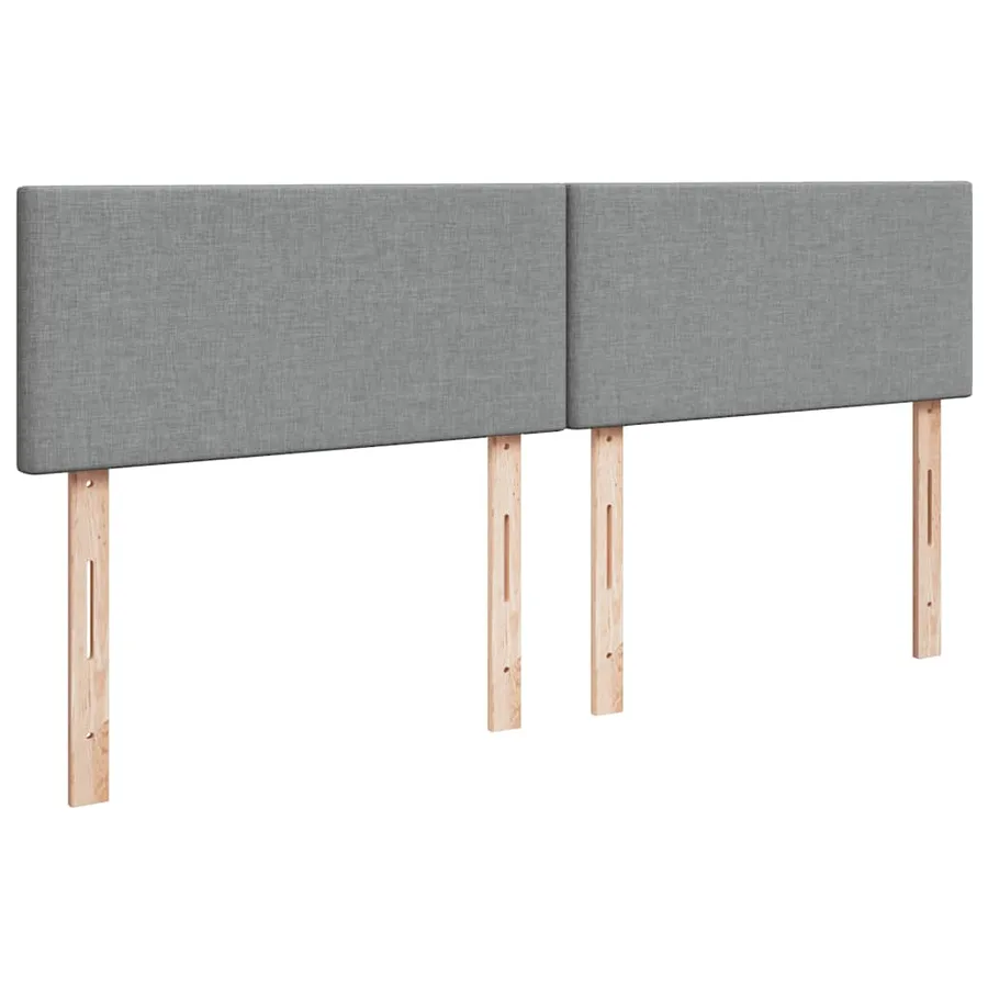 Sommier à lattes de lit avec matelas Gris clair 200x200cm Tissu - 12