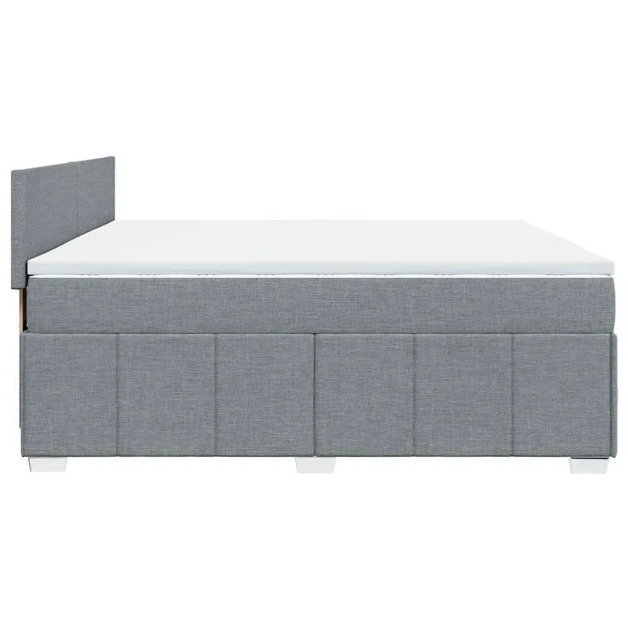 Sommier à lattes de lit avec matelas Gris clair 200x200cm Tissu - 7