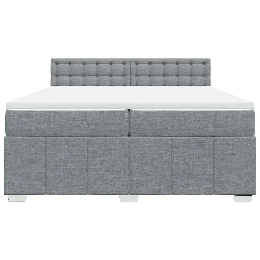Sommier à lattes de lit avec matelas Gris clair 200x200cm Tissu - 6