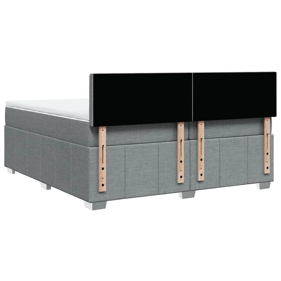 Sommier à lattes de lit avec matelas Gris clair 200x200cm Tissu - 8