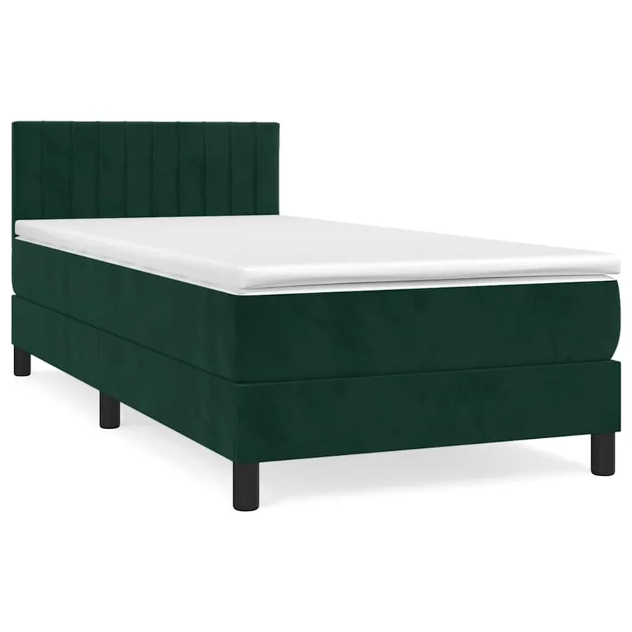 Sommier à lattes de lit avec matelas Vert foncé 100x200 cm - 2